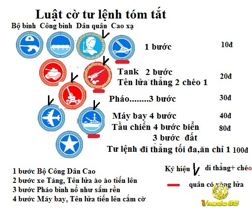Các quân cờ được sắp xếp sẵn trên bàn và người chơi lần lượt di chuyển theo các quy tắc đã thiết lập