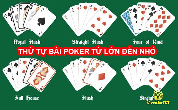 Thứ tự bài Poker từ cao đến thấp luật quốc tế