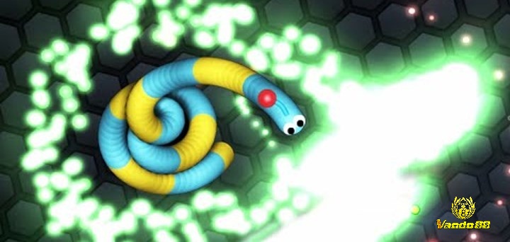 Game Slither.io có đồ họa phong cách tối giản nhưng đầy màu sắc lung linh và đẹp mắt