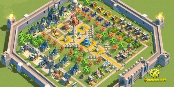 Clash of Clans và Rise of Kingdoms với lối chơi xây dựng và chinh phục