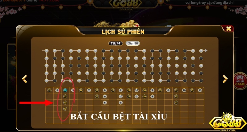 Chuỗi “Tài” kéo dài liên tục là ví dụ điển hình cho dạng “cầu bệt” mà người chơi thường theo.
