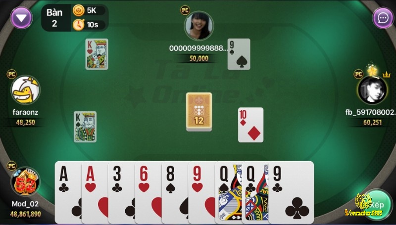 Giao diện cài đặt game phỏm nhẹ, phù hợp cho điện thoại dung lượng thấp.