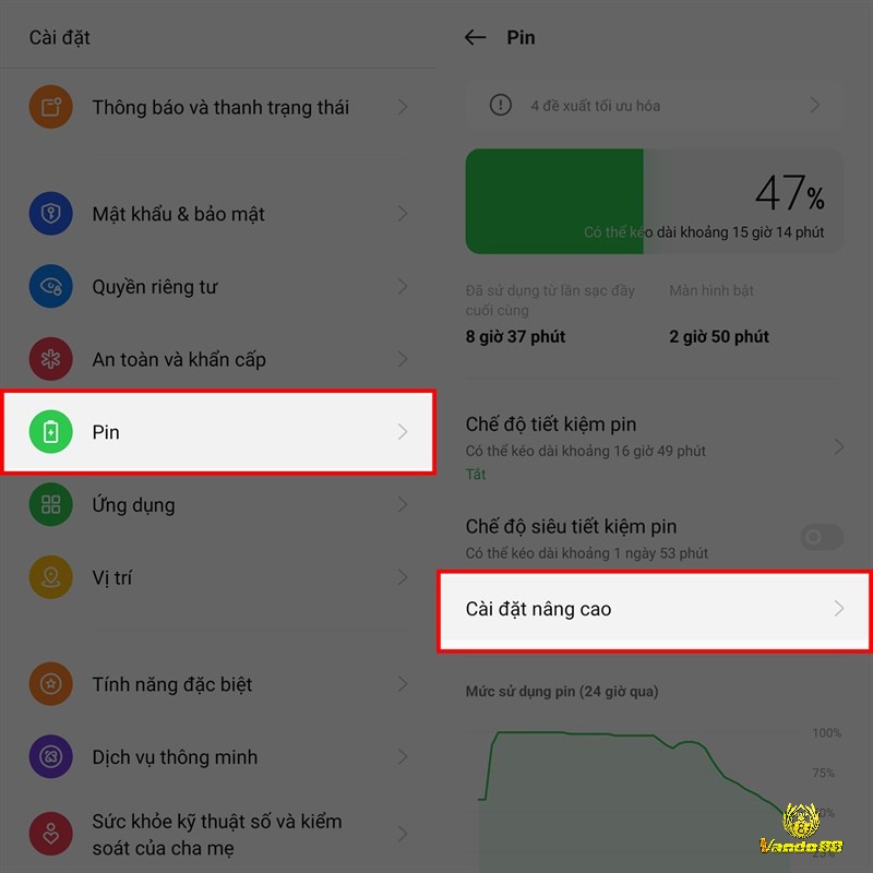 Điều chỉnh đồ họa và tối ưu pin khi chơi game đá bóng trên điện thoại.