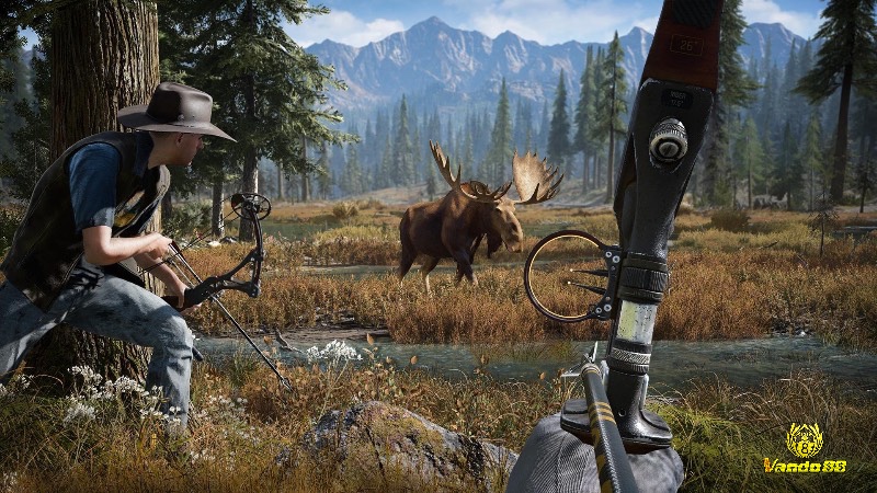 Cấu trúc gameplay thế giới mở của game Far Cry 5 với cơ chế chiến đấu, nhiệm vụ tự do và hệ thống bạn đồng hành mang tính chiến thuật.