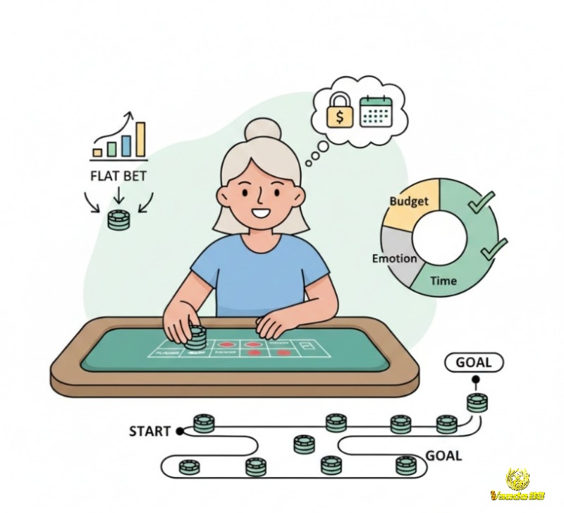 Người chơi baccarat áp dụng flat betting, quản lý vốn đơn giản để kiểm soát rủi ro, kéo dài giải trí và bảo toàn ngân sách
