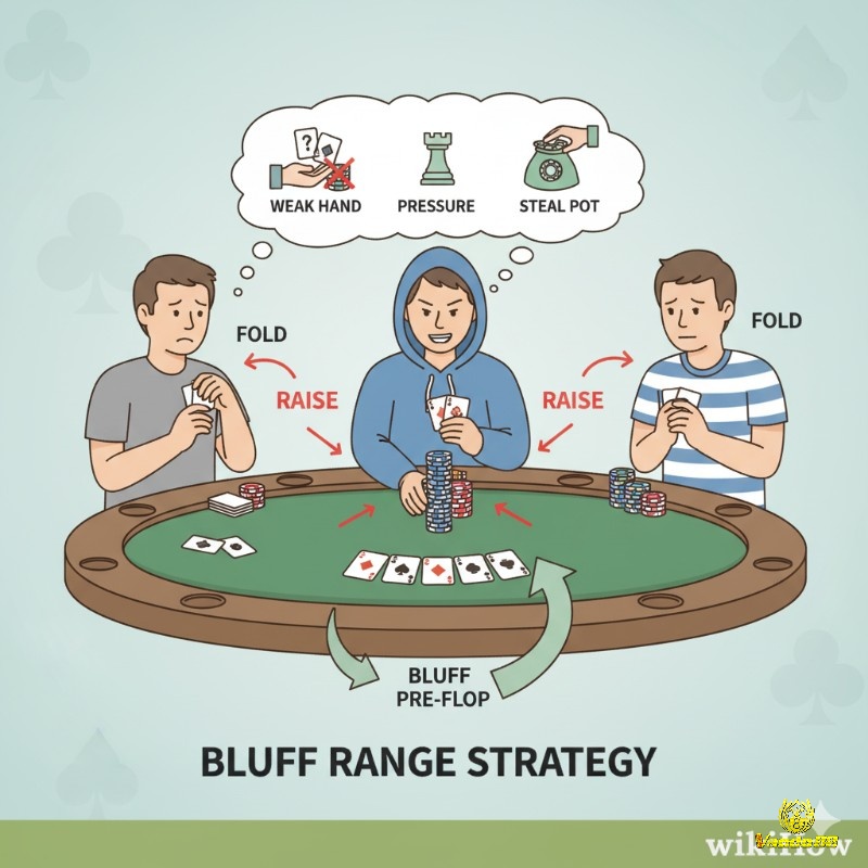 Người chơi poker sử dụng "bluff range" để tố với bài yếu, ép đối thủ bỏ bài và giành pot