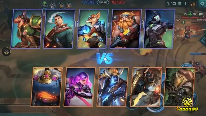Trận đấu 5v5 trong Paladins
