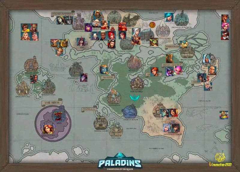 Bản đồ trong Paladins với cấu trúc đơn giản