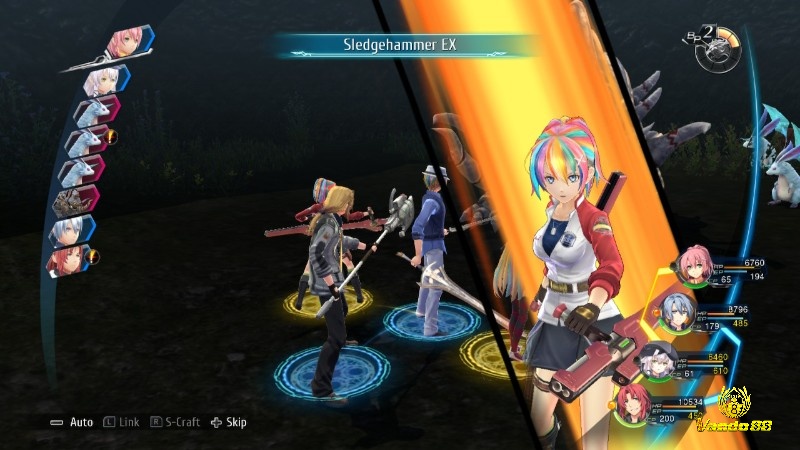 Giao diện JRPG trên màn hình Nintendo Switch ở chế độ cầm tay