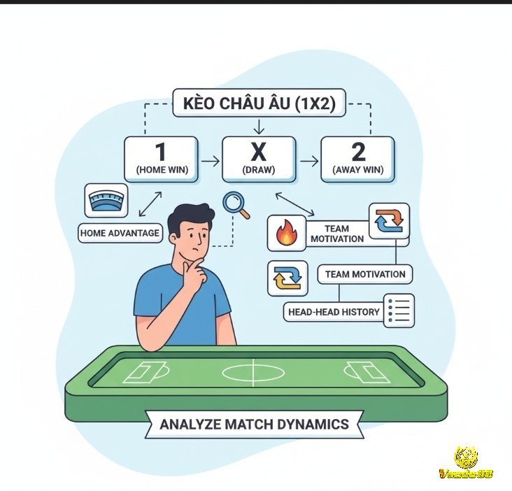 Người chơi bóng đá phân tích kèo châu Âu (1X2), động lực thi đấu và yếu tố sân nhà/sân khách để đặt cược