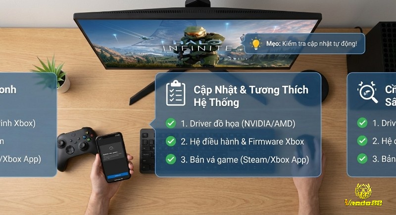 Checklist cập nhật driver, OS, bản vá game để chơi game Halo Infinite, trên PC/Xbox mượt mà, kèm mẹo tự động