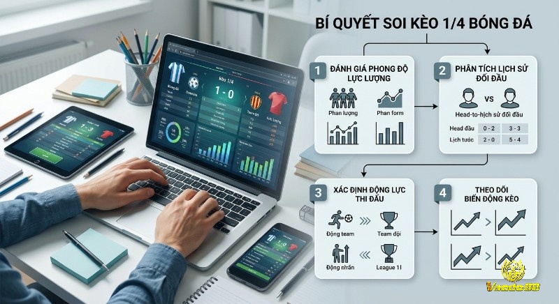 Sơ đồ chiến lược 4 bước soi kèo một phần tư bóng đá, hướng dẫn đánh giá phong độ, lịch sử đối đầu và biến động tỷ lệ kèo
