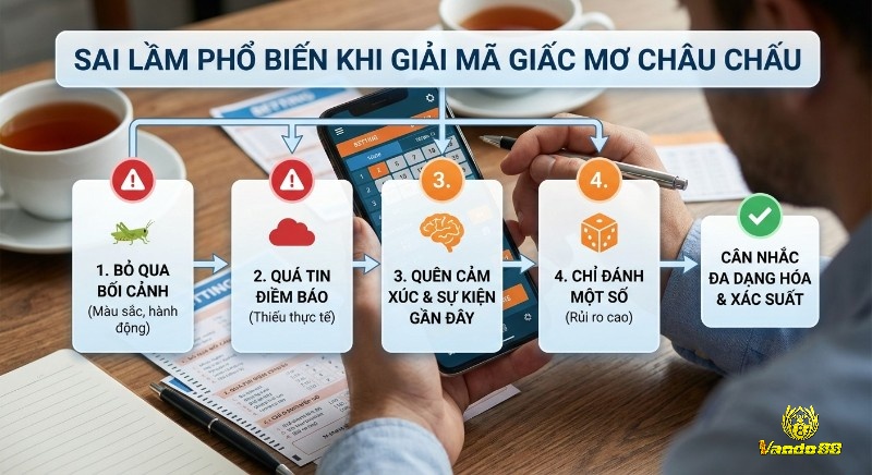 Checklist 4 sai lầm phổ biến, khi giải mã giấc mơ châu chấu tìm số, nhấn mạnh bối cảnh và đa dạng hóa lựa chọn