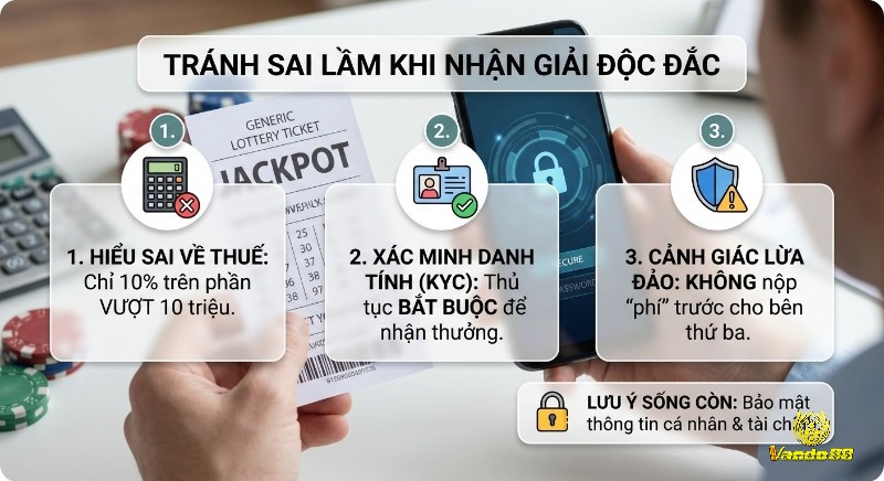 Checklist 3 bước tránh sai lầ,m khi nhận giải độc đắc Vietlott: thuế, KYC, lừa đảo và bảo mật thông tin tài chính