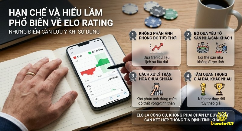 Checklist 4 hạn chế và hiểu lầm phổ biến về ELO rating là gì trong bóng đá : phong độ tức thời, yếu tố sân nhà, xử lý trận hòa và tầm quan trọng giải đấu