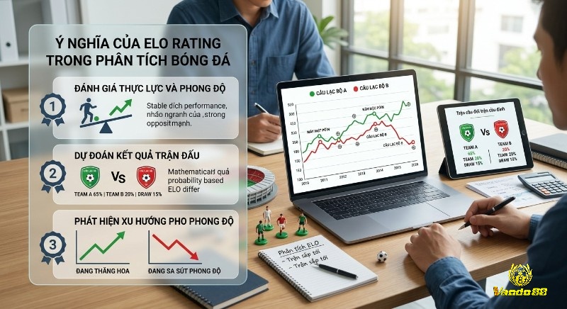 Tổng quan 3 ứng dụng ELO rating là gì bóng đá trong phân tích bóng đá giúp đánh giá thực lực, dự đoán kết quả và theo dõi xu hướng phong độ