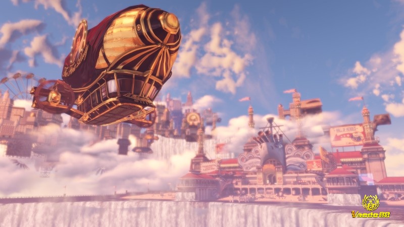 BioShock Infinite trong bối cảnh thành phố Columbia lơ lửng giữa bầu trời huyền bí