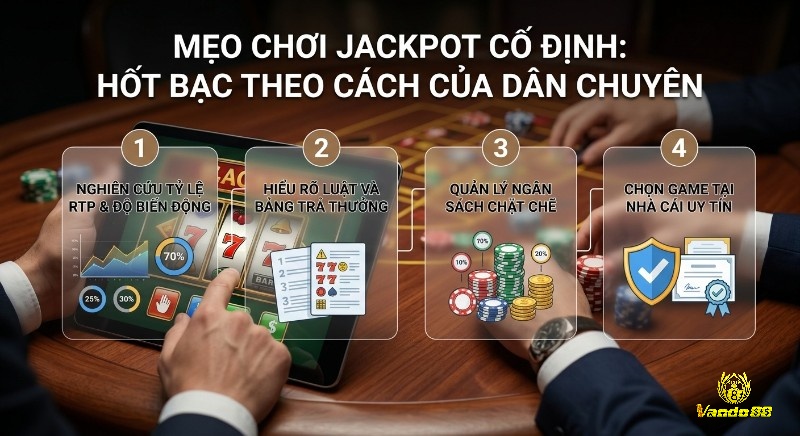 Hướng dẫn 4 bước chơi jackpot cố định để hốt bạc chuyên nghiệp: Nghiên cứu RTP, hiểu luật, quản lý vốn và chọn nhà cái uy tín