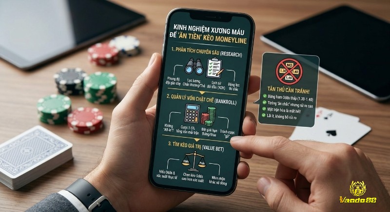 Checklist kinh nghiệm, để ăn tiền kèo Moneyline: 3 bước phân tích, quản lý vốn chặt chẽ, tìm kèo giá trị cùng lời khuyên tân thủ