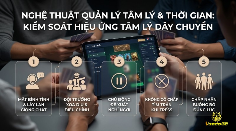 Quản lý tâm lý khi leo rank: 5 bước kiểm soát hiệu ứng dây chuyền, từ mất bình tĩnh, xoa dịu, nghỉ ngơi, tránh stress đến buông bỏ
